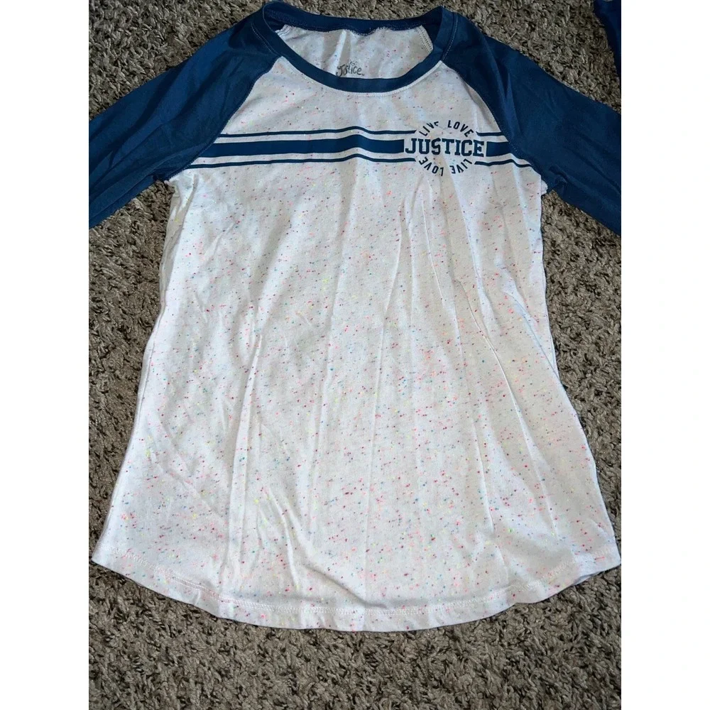 Justice‎ Girl navy/speckled baseball color-block long sleeve size 10